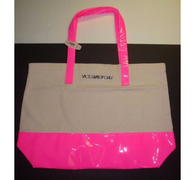 Сумка Victoria's Secret Logo Shopper Beach Large Tote Bag Color Pink Beige